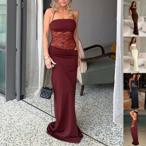 Nice Lace Suspender Dress Fashion Sexy Lace Long Dresses