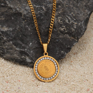 European And American Hip-hop Prayer Hands Stainless Steel Round
