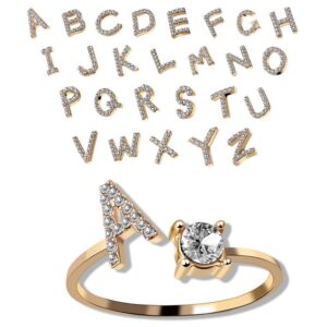 New  Elegant  Design Adjustable 26 Initial Letter Ring
