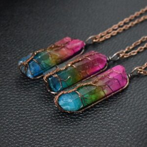 Hot Selling Stone Crystal Pillar Necklace
