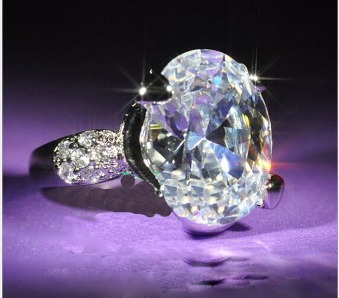 925 Silver Natural Gemstone White Sapphire Birthstone Bridal Wedding Ring - Image 2