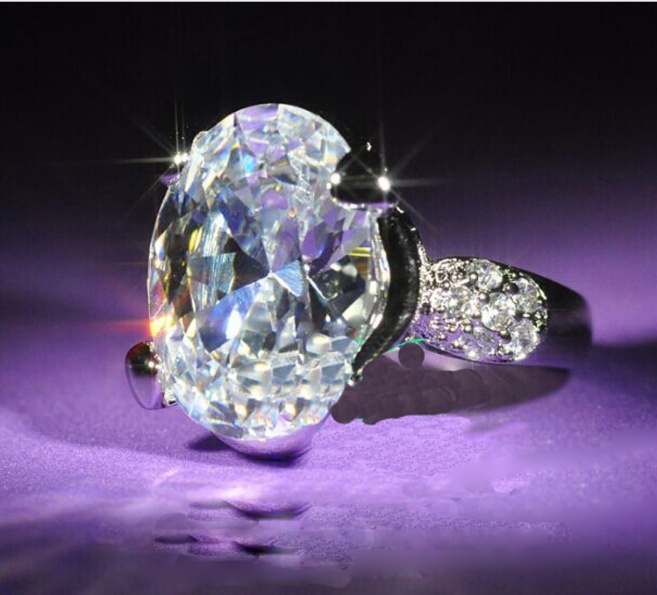 925 Silver Natural Gemstone White Sapphire Birthstone Bridal Wedding Ring - Image 3